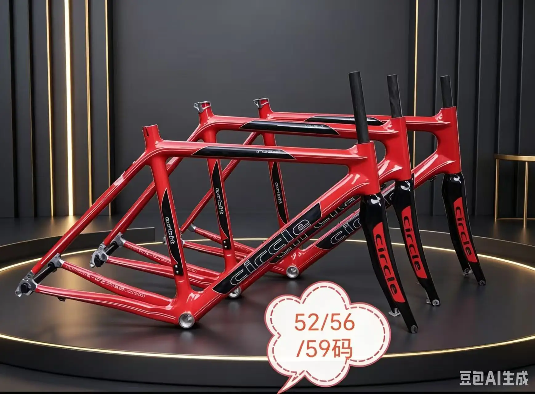 

BAS68 700C Carbon Road Bike Frame Set - 56/59cm Full Carbon Fiber, Thru Axle, Disc Brake Compatible with Fork