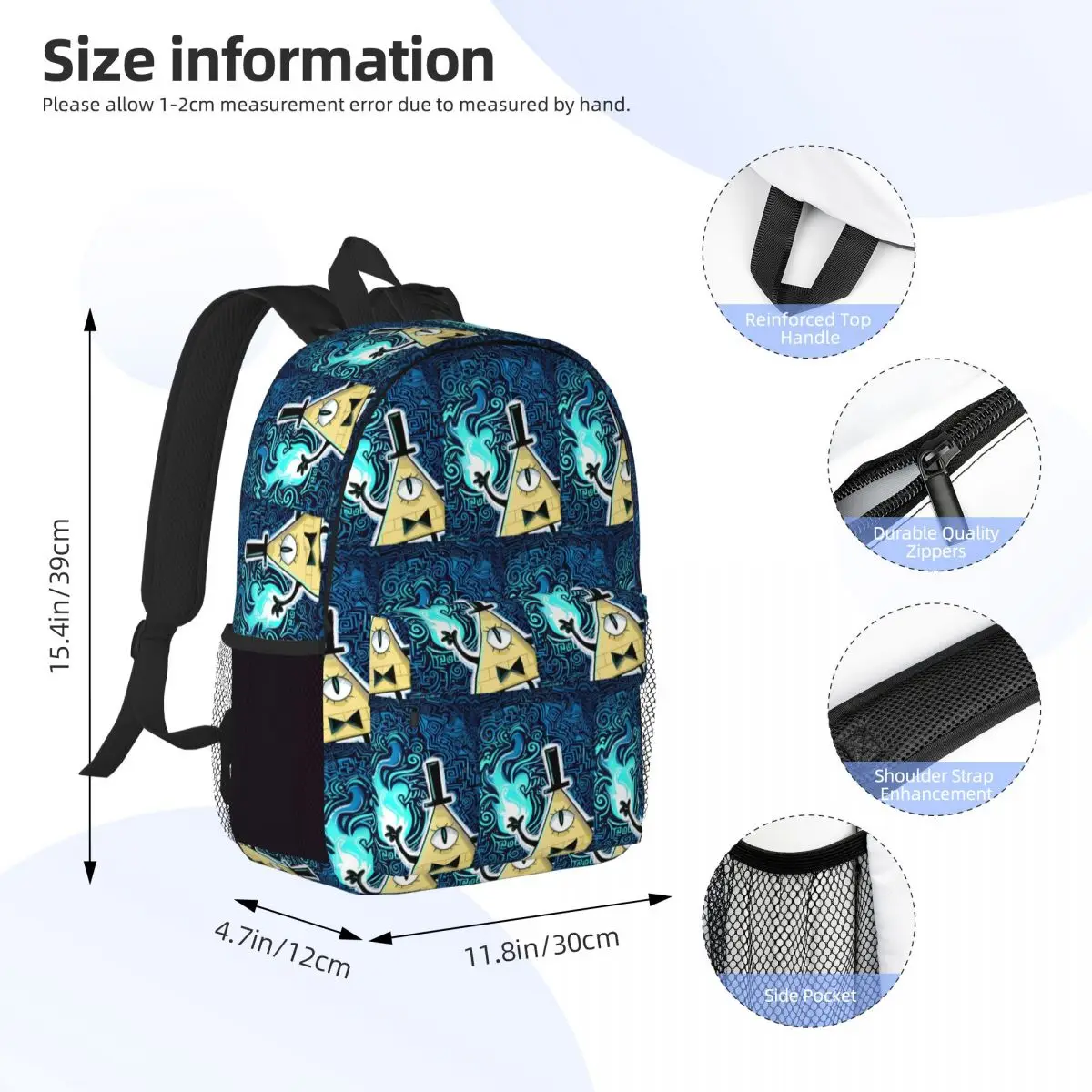 Cartoon Gravitys Falls Backpack Student Boys Girls BookBag Men Women School Bag Laptop Shoulder Bags