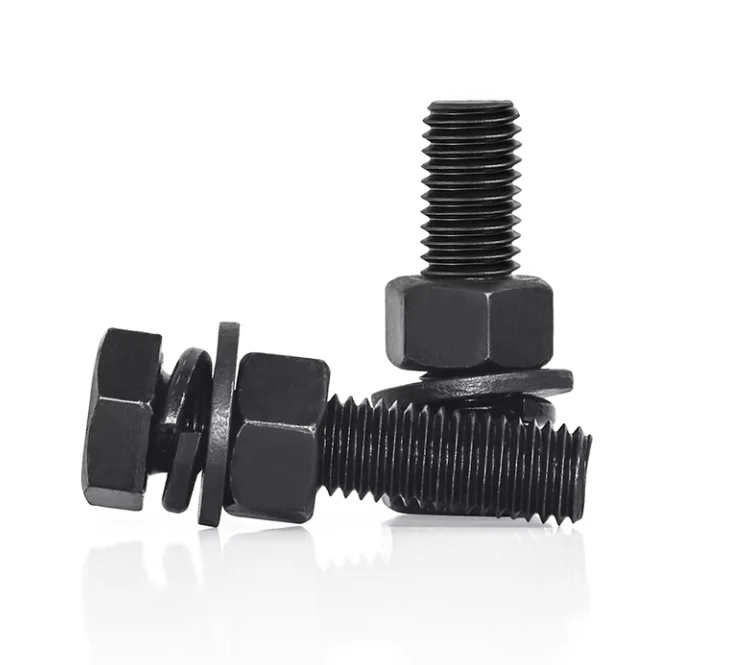 

50 шт., черная высокопрочная внешняя шестигранная длинная гайка класса 8,8