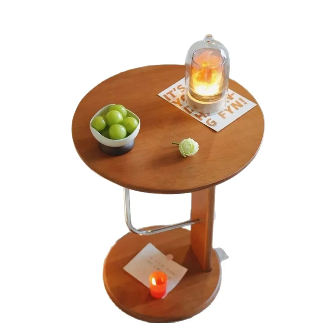 Small coffee table living room sofa edge removable bedside table corner shelf short round table