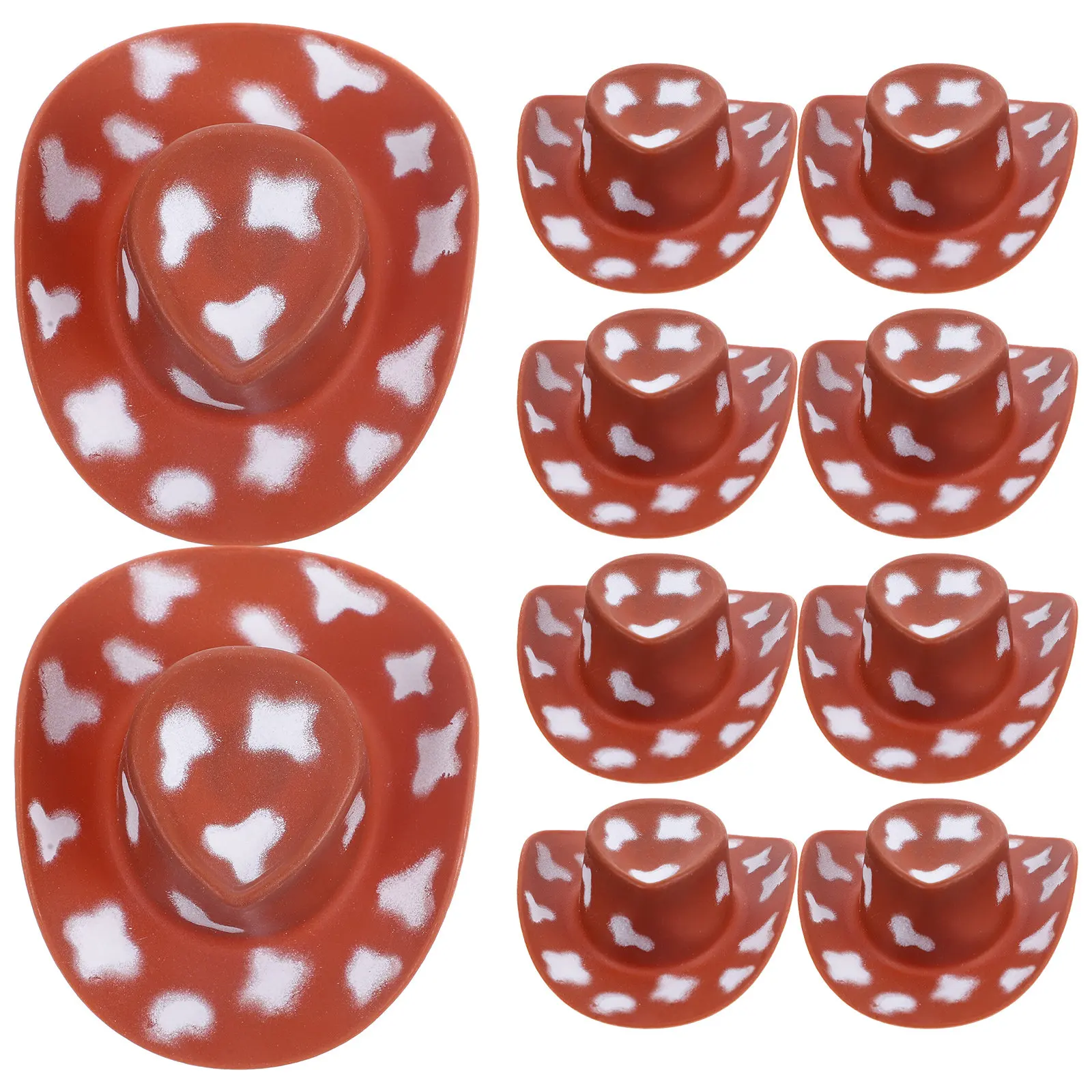 10 Stück Miniatur-Westernhüte, niedliche Mini-Cowgirl-Kappen für DIY-Dekoration, Bastelprojekte, Partygeschenke, Tortendekoration, Requisiten