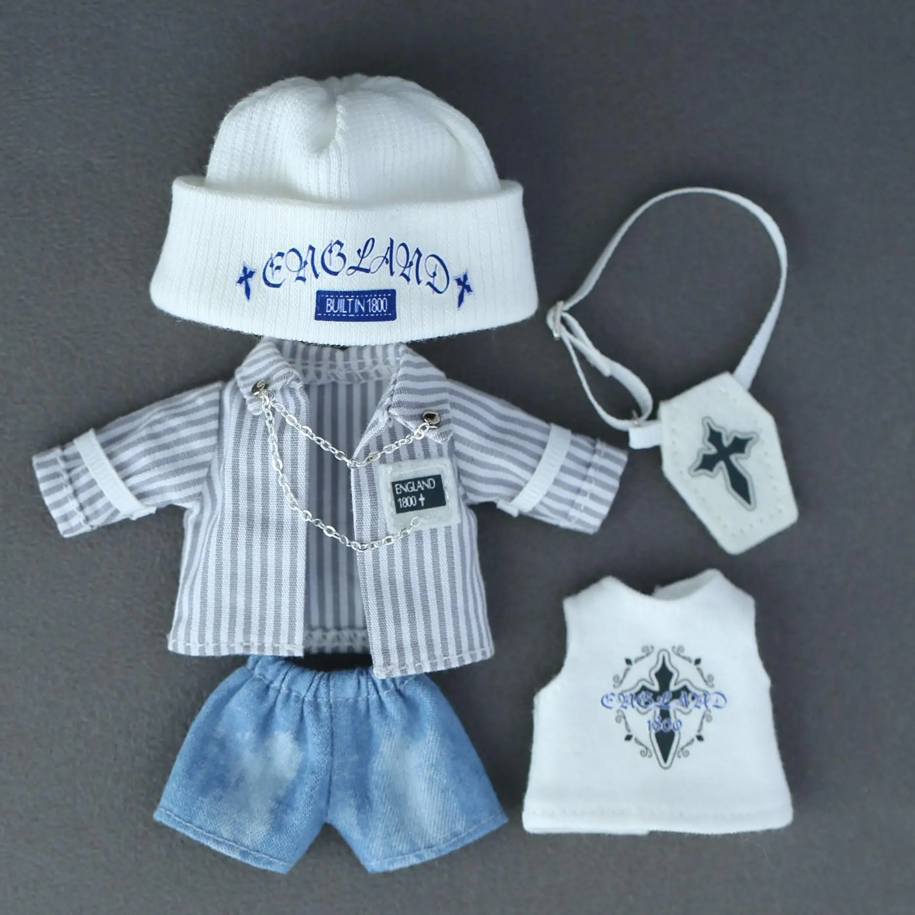 Ob11 Doll British Casual Suit Clothes Doll Striped Long Sleeved Shirt For P9, P10, Ob11,Obitsu11,Molly, Gsc, Ymy, 1/12 Bjd Dolls