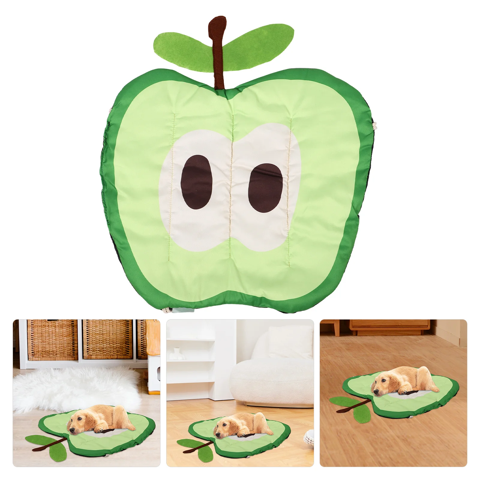 

Pet Mat Washable Apple Shaped Soft Reusable Dog Bed for Large Medium Small Dogs Cats Comfortable Sleeping Pad Cat Cushion