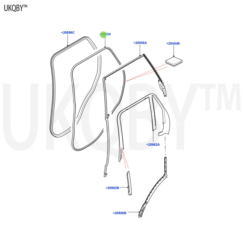 Ra ng e Ro ve r 2013 LR098317 Sealing gasket strip - Door and window frame LR098313 LR098317 LR147918  LR034097 LR034111 LR06166