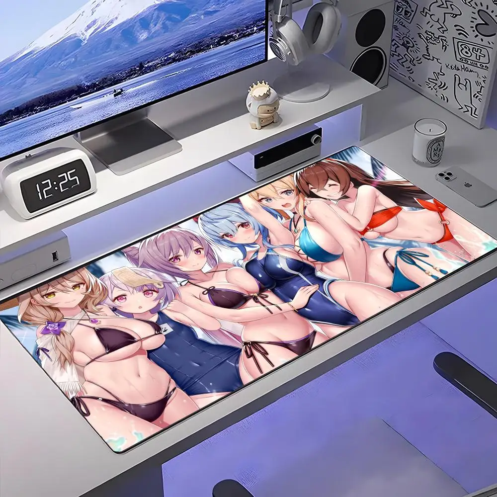 

Genshin Impact Mouse Pad Large Anti-Slip Rubber Gaming MousePad Durable Desk Pad Thick Seam Edge Suitable For Office And Gaming
