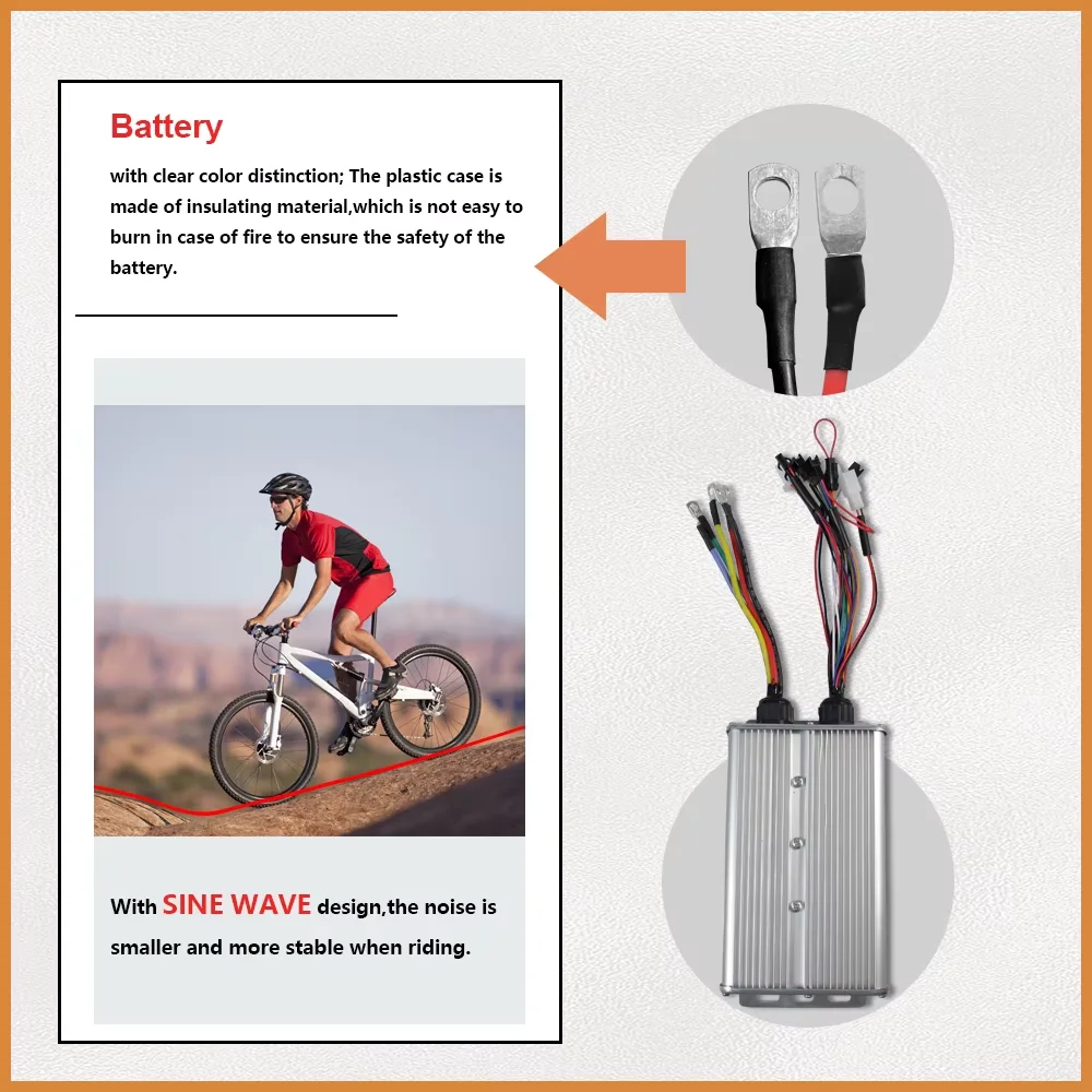 60A 3000 واط وضع مزدوج big18 MOSFET وحدة تحكم موجة جيبية 1000 واط 2000 واط 2500 واط 48 فولت 52 فولت 60 فولت 72 فولت للرقم. 2 أداة بروتوكول للدراجة الإلكترونية #6