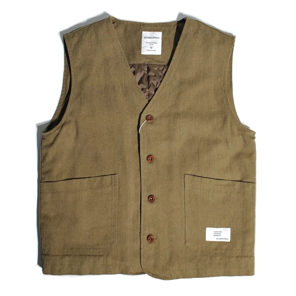 Winter Japan Korean Streetwear Vintage Quilted Cargo Vest Men Loose Cotton Sleeveless Coat Cityboy Vest Jacket Women Waistcoat