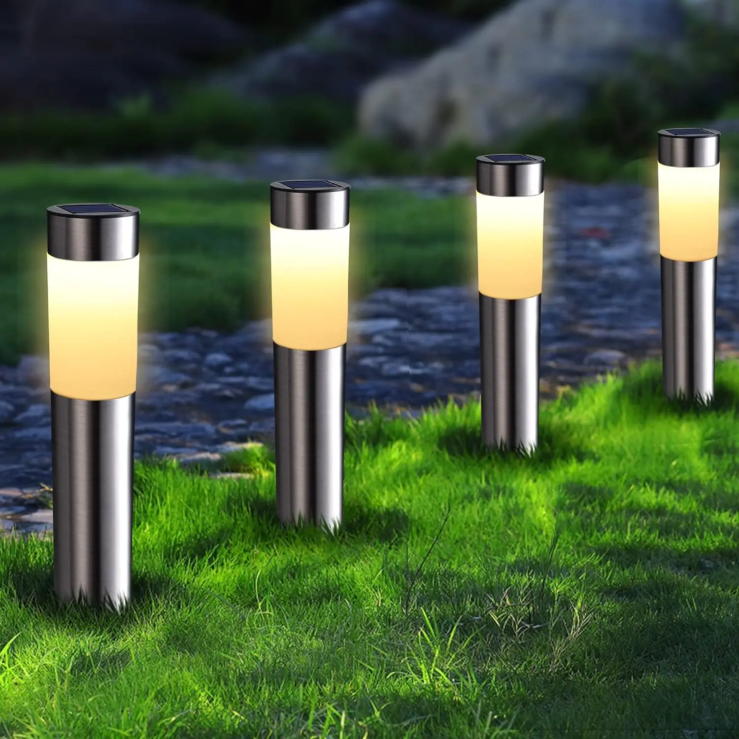 1/2/4/6/8 Pack Solar Garden Pathway Lights illuminazione a LED impermeabile per esterni spina a terra paletto luminoso per Patio giardino prato Yard