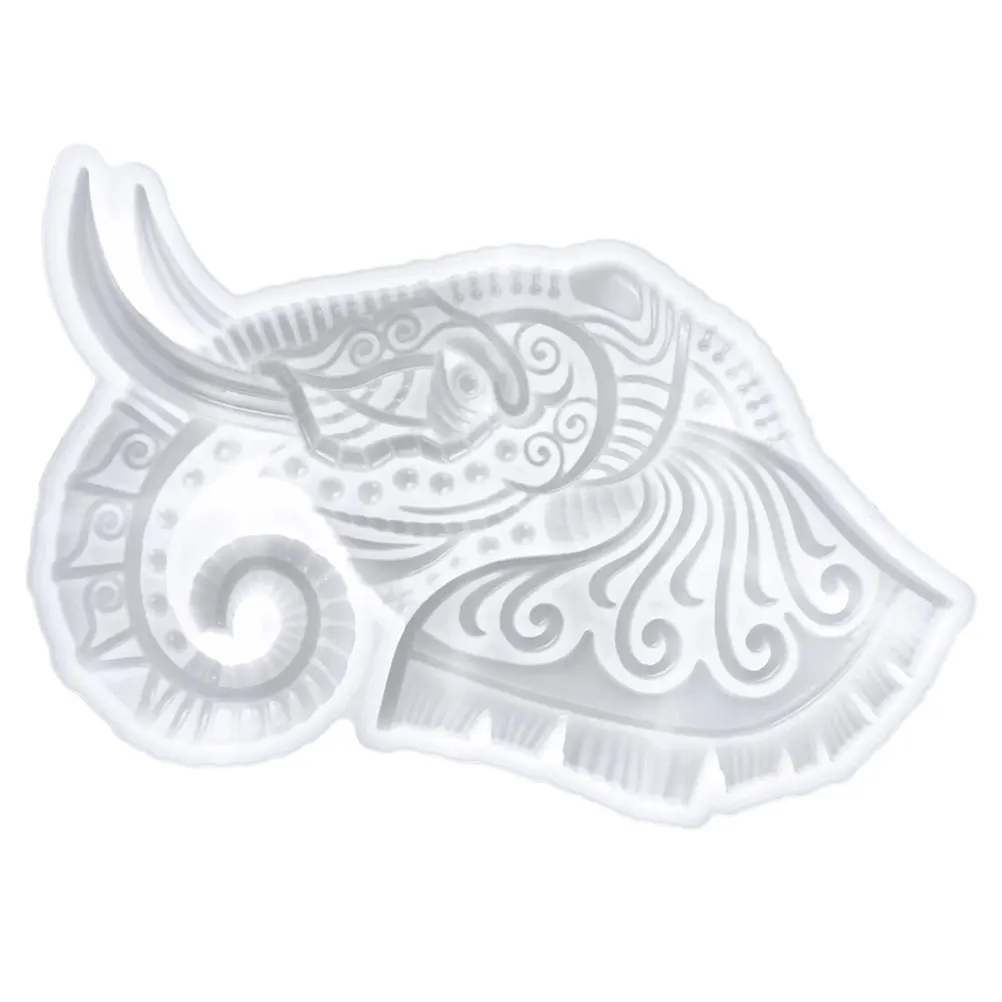 

1pcs Elephant Silicone White 3D Head Casting for Resin Silicone Elephant Head Mold Diy Crafts Jewelry Supplies Flexible Durable