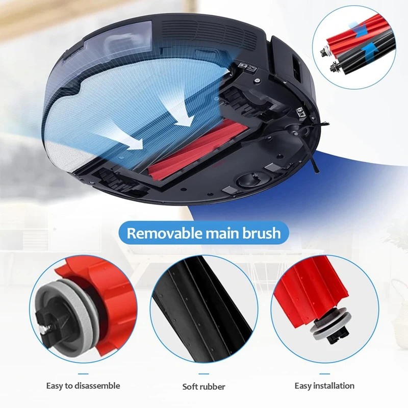 Vacuum Robot Spare Parts Kit, escova do rolo principal, escovas laterais, filtro, toalhetes Mop, acessório para Roborock S8 Pro Ultra
