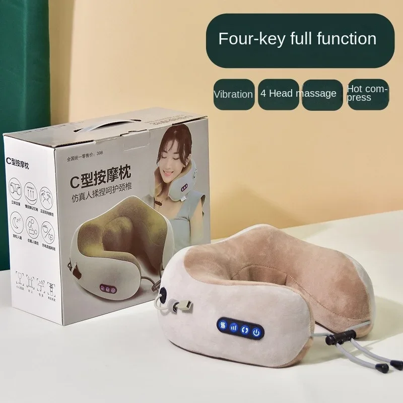 Household C-type Cervical Massager Electric Kneading Multifunctional Portable Office Nap Neck and Shoulder Massage Pillow