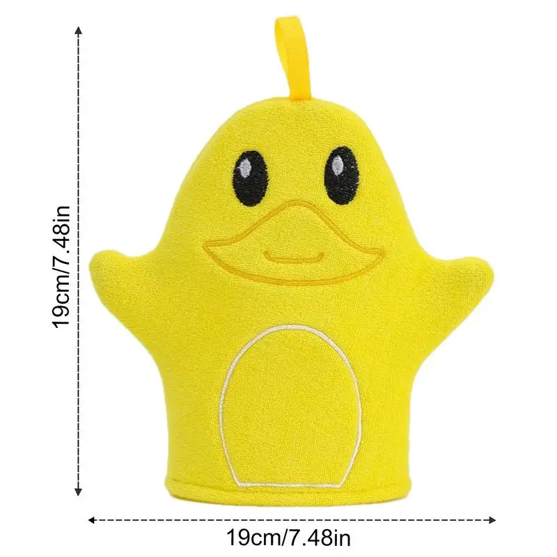 Baby Bath Gloves Soft Cartoon Animal Shape Shower Washcloth Hangable Childrens Bath Towel Body Skin For Bathing Shower Massage