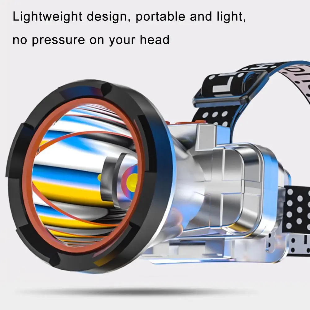 Poderoso farol led TYPE-C recarregável ao ar livre portátil faróis de acampamento noite trabalho luz emergência lâmpada pesca
