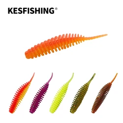 KESFISHING Worm Bait Tanta 38m 90mm Bass Pike Trout Ice Fishing Shrimp Smell with Salts Soft Silicone Fishing Lure