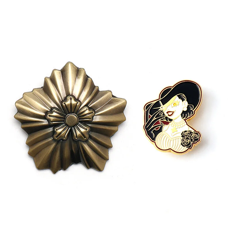 Movie Residents Evils Village Lady Dimitrescu Brooch Game Cosplay Lapel Pin Collection Costume Buttons