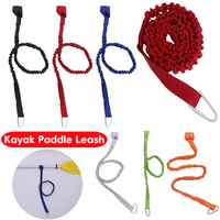 Professional Kayak Paddle Leash Rowing Boat Safety Rope Adjustable Fishing Rod Coiled Lanyard Cord with Snap Clip