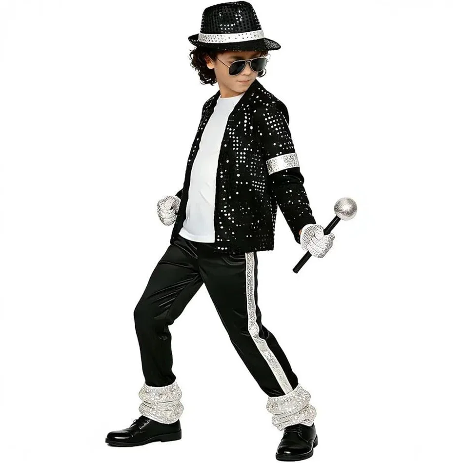 Kids Jackson Pop Star Jackson Cosplay Costume Halloween Carnival Stage Performance Clothes Hip Hop Dance Outfit view 4