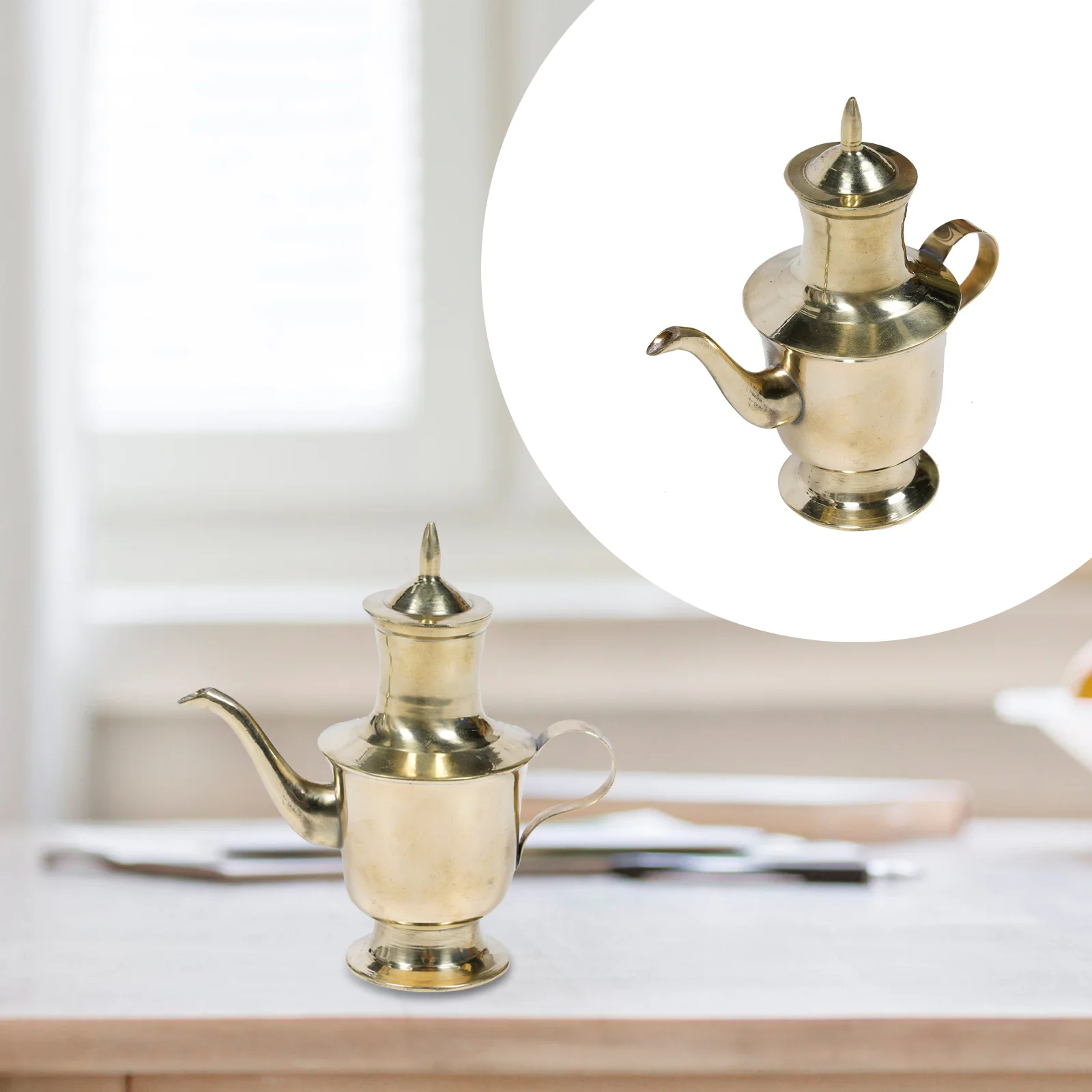 

Decorative Copper Decanter Buddhist Offering Pot for Temple Home Use Jug Ritual Vessel