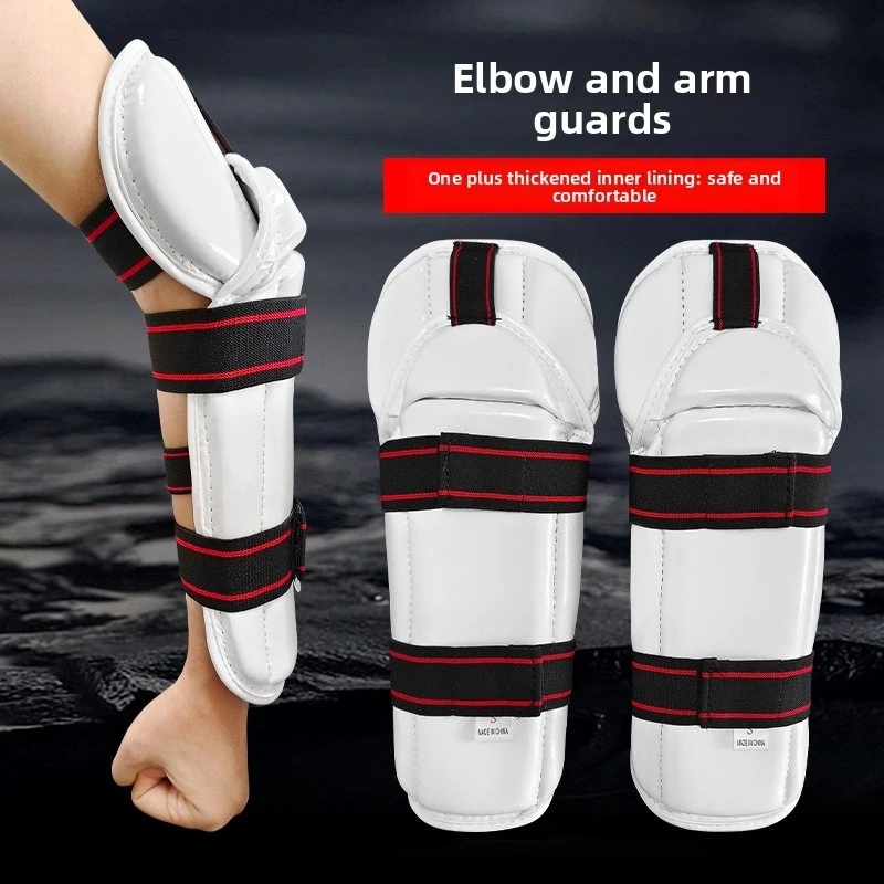 

Taek Wondo Forearm Guard With EVA Liner Elbow Protective Pads Adjustable Taekwondo Protective Gear Free Combat Boxing Boxing