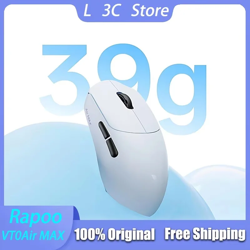 

Rapoo VT0Air MAX Wireless Mouse Dual 8K Polling Rate Lightweight 39g Esports Mouse Ergonomic Design 2.4GHz Gaming Mice PAW3950