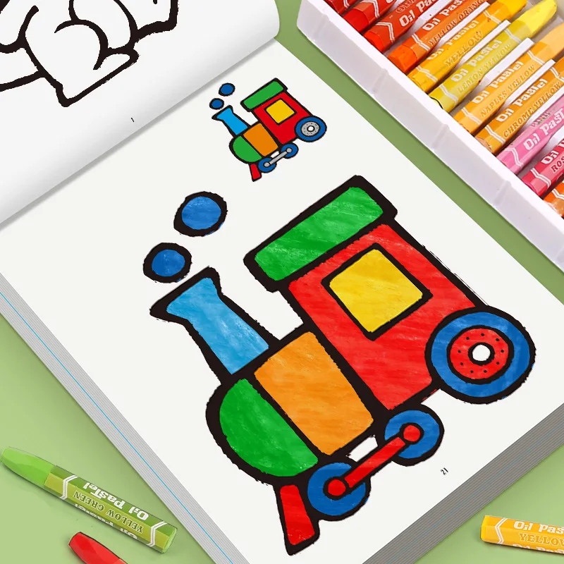 32 Pages of Fun Drawings Children's Coloring Book 32 Patterns Animal Fruit Transportation Marine Animal Theme Enlightenment Book