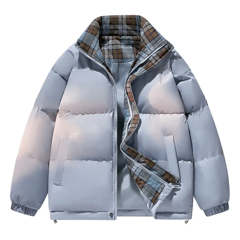 

Casual Cycling Jacket Couple Stand-up Collar Bread Jacket Thickened Warm and Fashionable Cotton-padded Jacket Men's Simple Coat