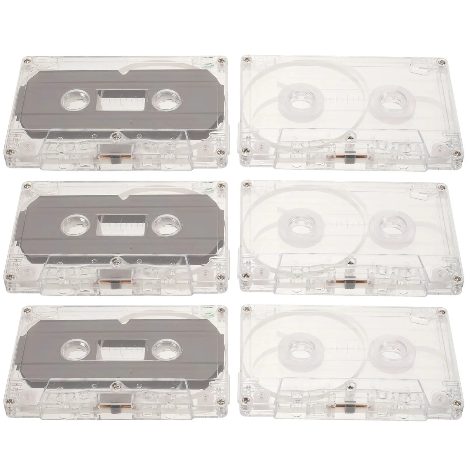 6Pcs Blank Cassette Tape Decorative Colorful Retro DIY Material Handcraft Cassette Tape for Home Study Decoration