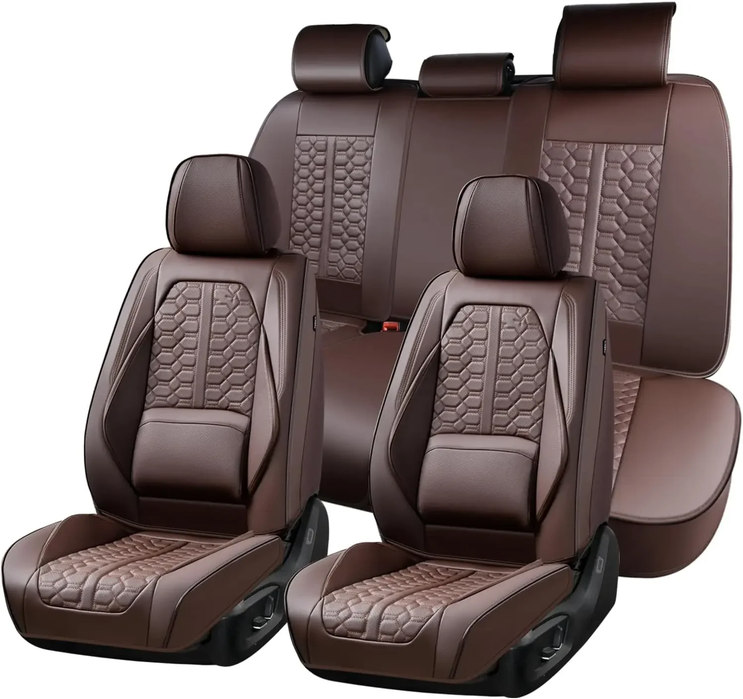 Car Seat Covers Full Set, Car Seat Cushion Cover, Full-Cover Leather Car Seat Covers Front and Rear 5 Seats, Waterproof
