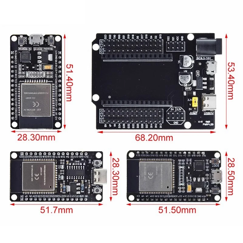 ESP32 Development Board WiFi+Bluetooth Ultra-Low Power Consumption Dual Core ESP-32 ESP-32S ESP 32 Similar ESP8266