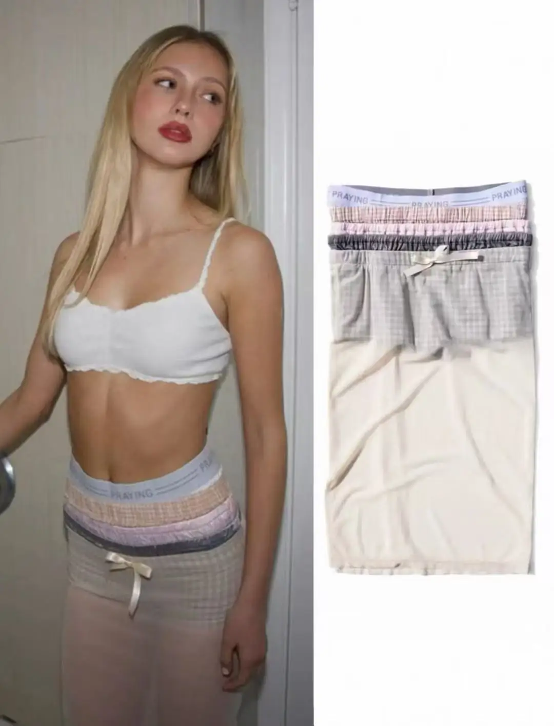 

Praying Boxer sheer spliced see-through high-waist skirt