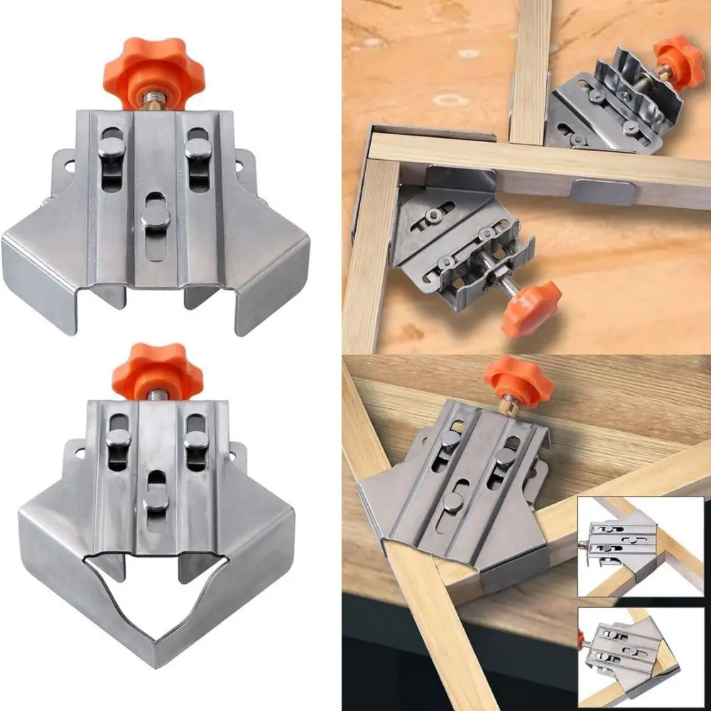 Corner Clamp, 90 Degree Clamps Open/ Close Type Wood Fixing Clamping Stainless Steel Tool For Indoor Outdoor Woodworking Swing