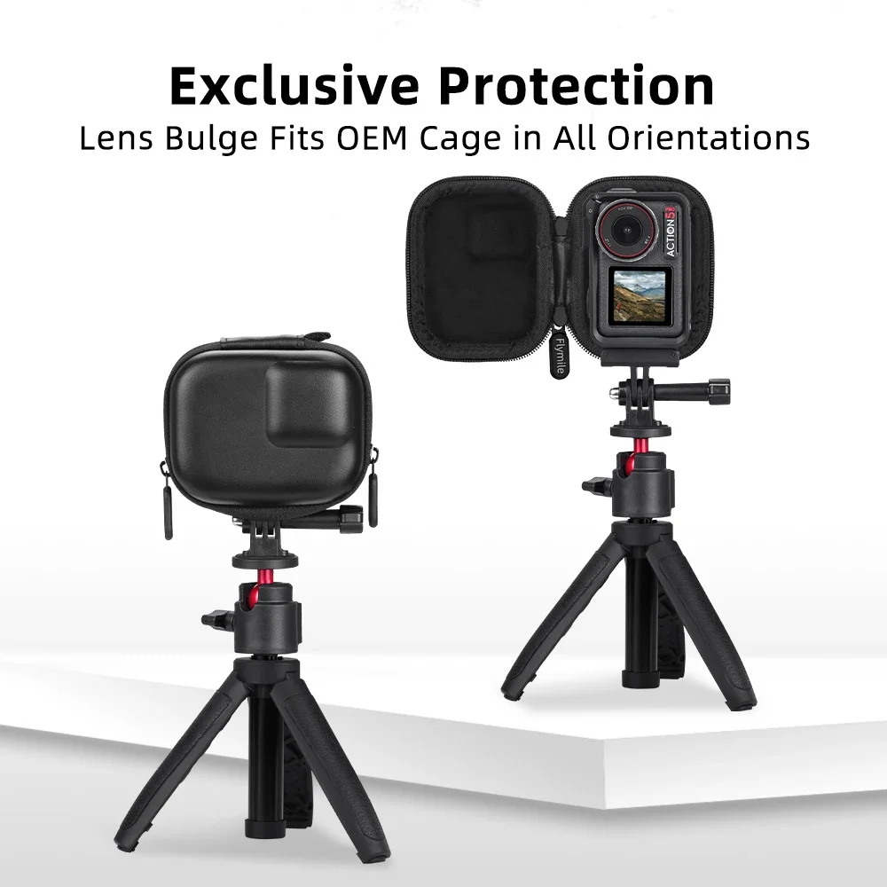 حقيبة Flymile الصغيرة لـ DJI Osmo Action 5 Pro Cage حقيبة تخزين نصف مفتوحة سريعة الإصدار ملحقات حقيبة حمل