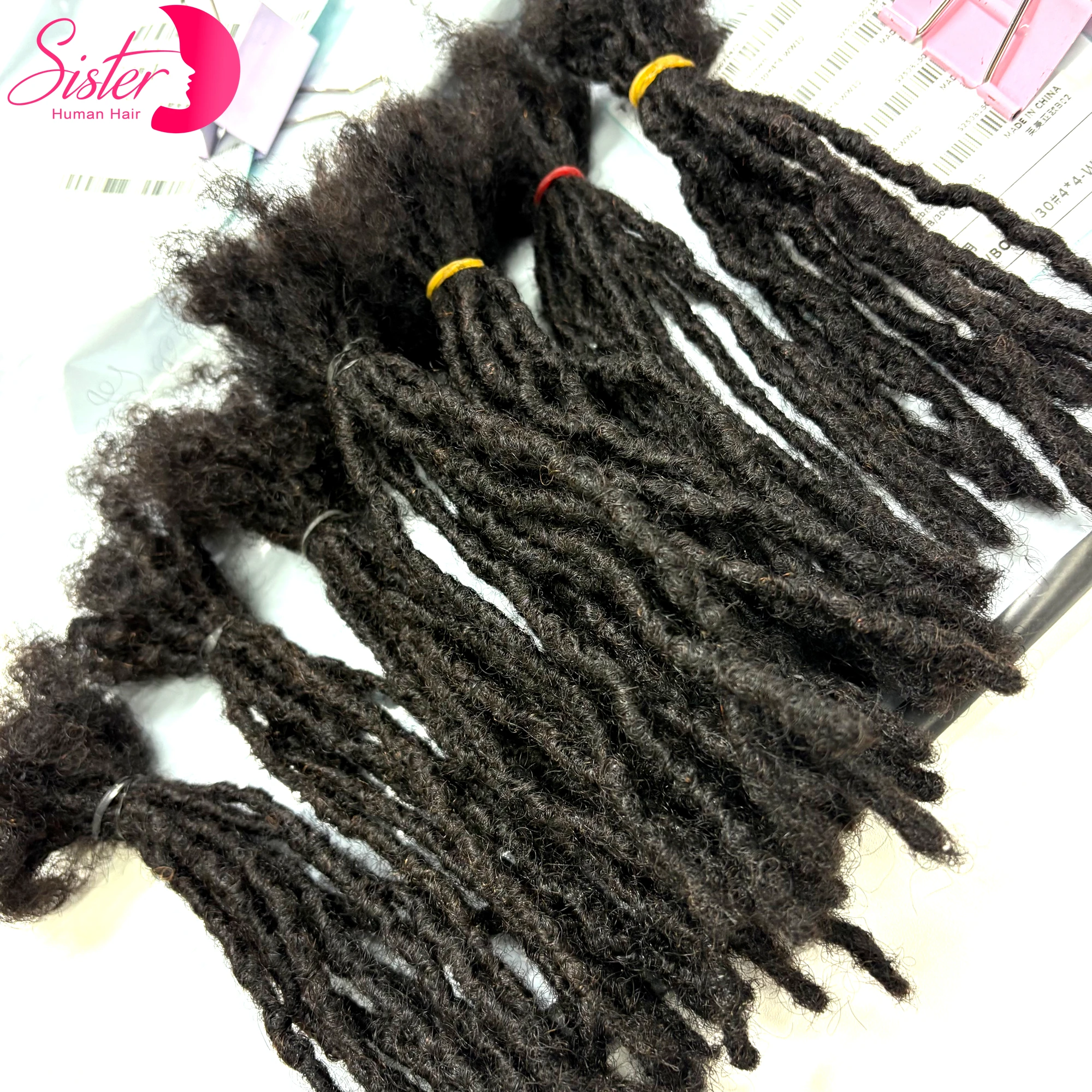 0.1/0.2/0.3/0.4/0.6cm 10 Strands/Pack Inter Loc Extensions Human Hair for Men/Women Full Handmade Permanent Dreadlock Extensions