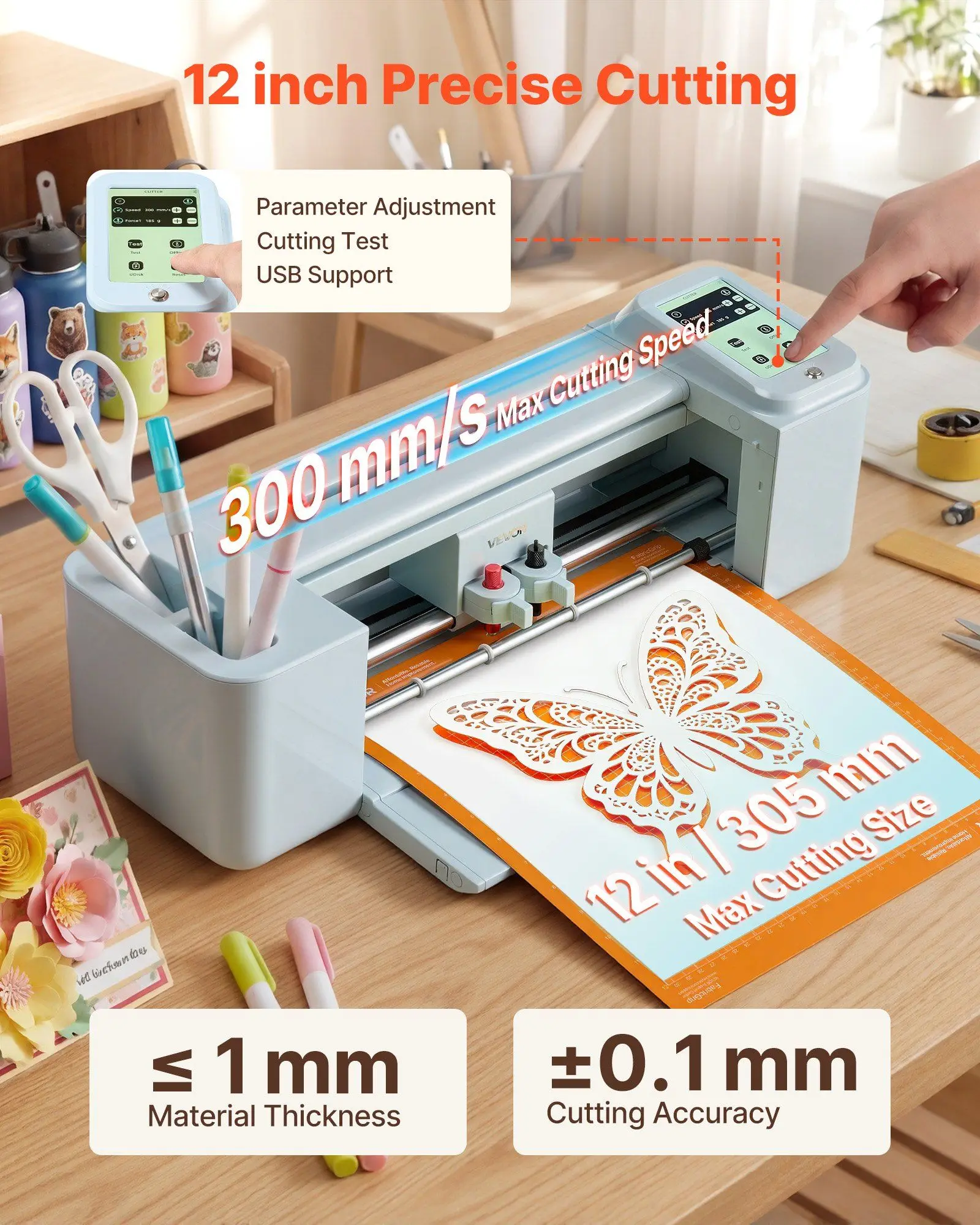 

Машина для резки винила, 12 дюймов, с сенсорным управлением, более 5000 встроенных дизайнерских ресурсов, совместима с Mac