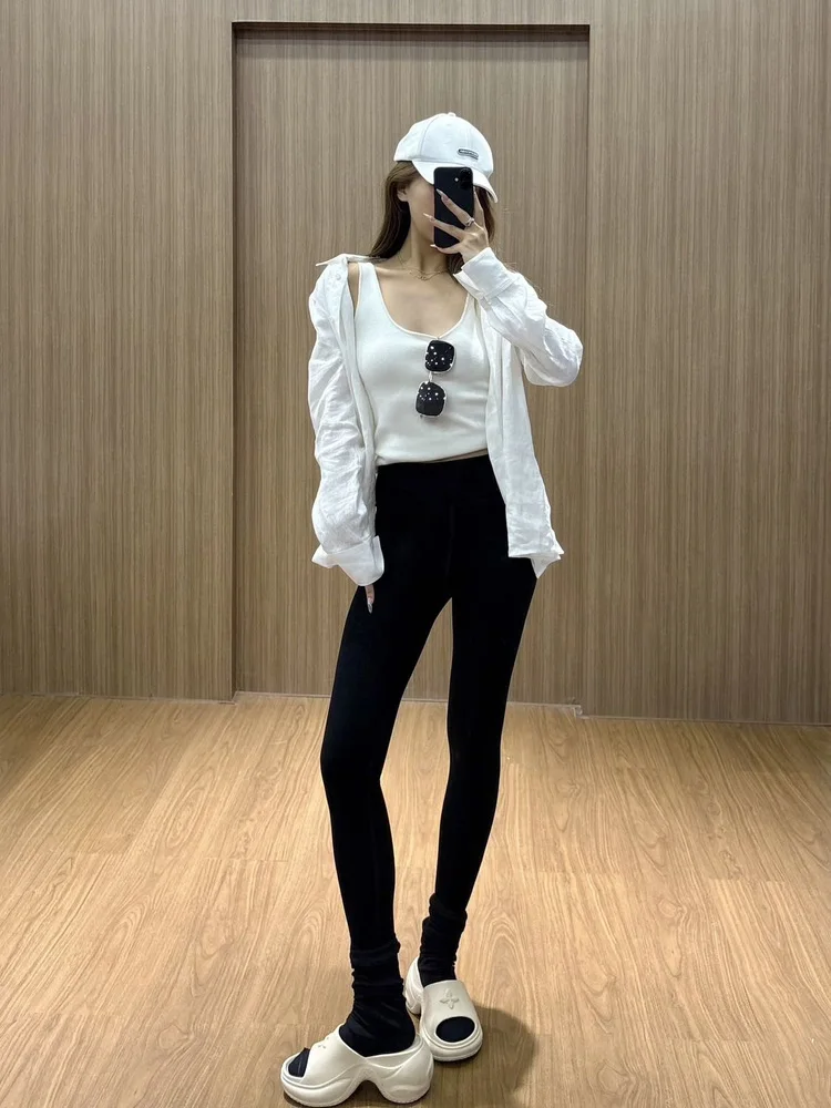 

Женские шерстяные леггинсы с высокой талией для йоги, осенне-зимние, термо, согревающие, комфортные, эластичные, базовый слой