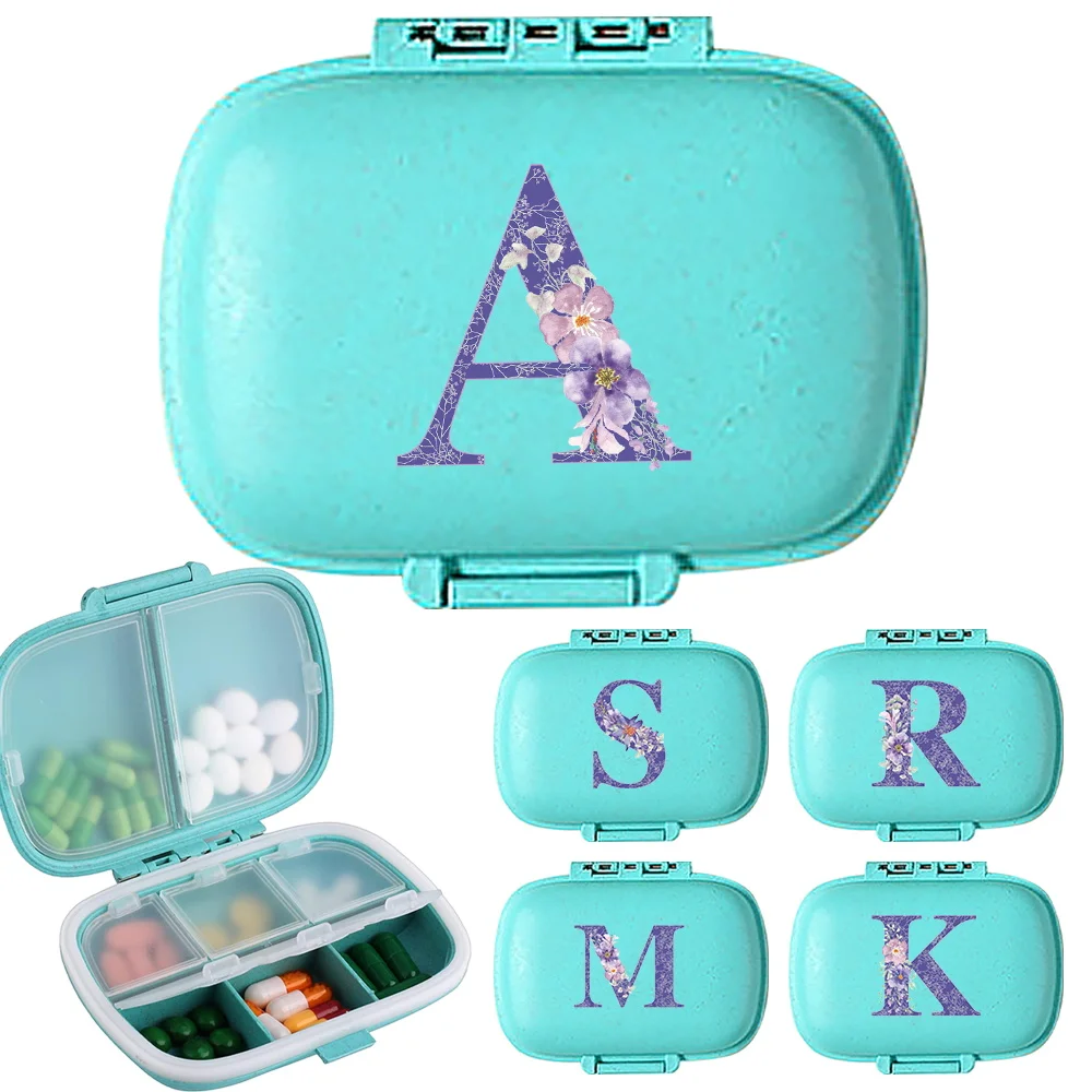 8 Grids Organizer Container for Tablets Travel Pill Box with Seal Ring Small Box for Tablets Portable Mini Pill Box