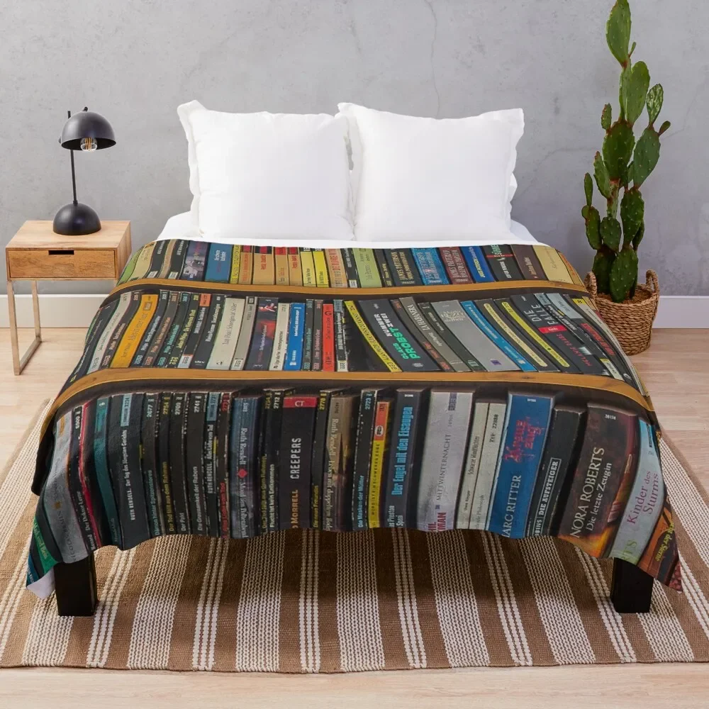 Bookshelf Books Library Bookworm Reading Pattern Throw Blanket halloween Flannel Fabric Comforter Flannel Blankets