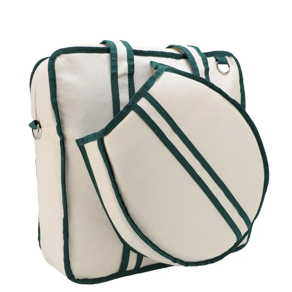 Portable Tennis Racket Bag Large Capacity Handheld Carry Racquet Carry Bag Adjustable Shoulder Strap Tennis Tote Bag Tennis view 2