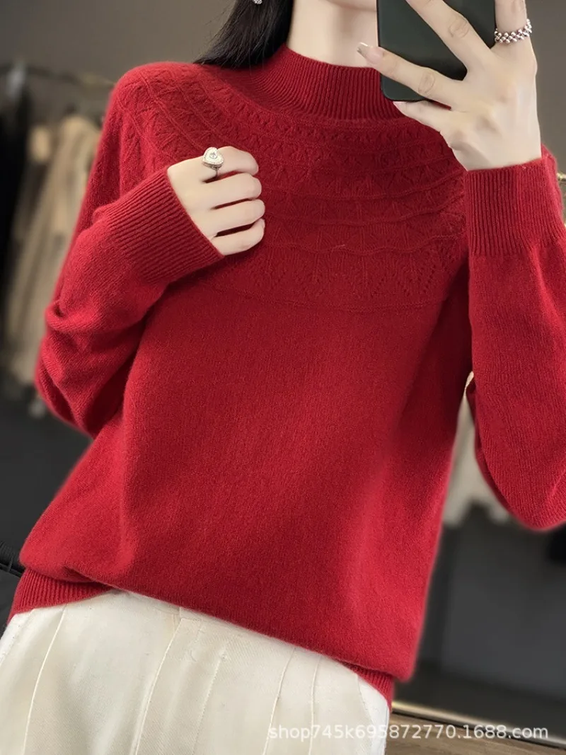 

Turtleneck Sweater Women Fashion 2026 New Stretch Tops Women Knitted Pullovers Long Sleeve Bottoming Knitted Sweater