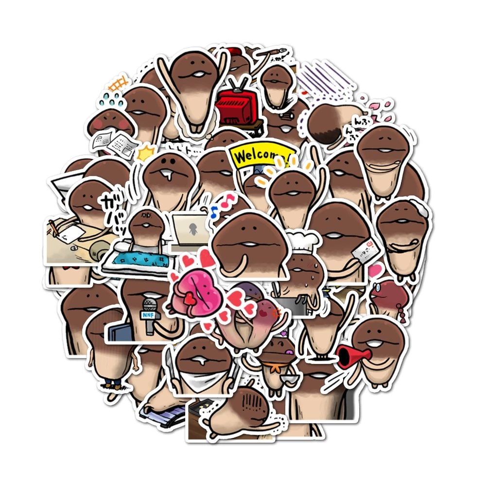 48pcs Funny mushroom man stickers self-paste, which can be used for walls, tabletops, etc. to decorate surprise party stickers