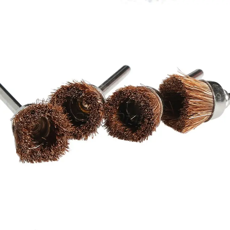 5Pcs 15mm Brown Soft Nylon Polishing Cup Brush Wheels Metal Buffing Polishing for Mini Drill Dremel Accessories Rotary Tools