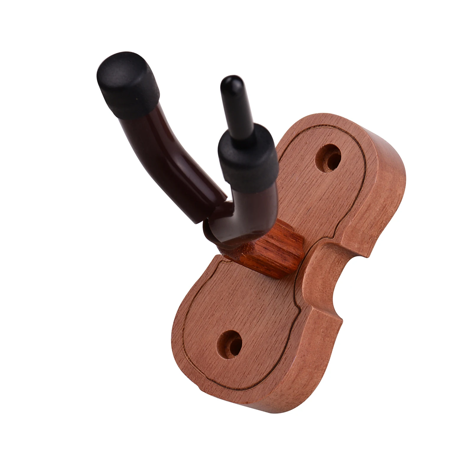 Mahogany Wood Violin Hanger Hook with Bow Holder for Home & Studio Wall Mount Use Violin Hanger Accessory