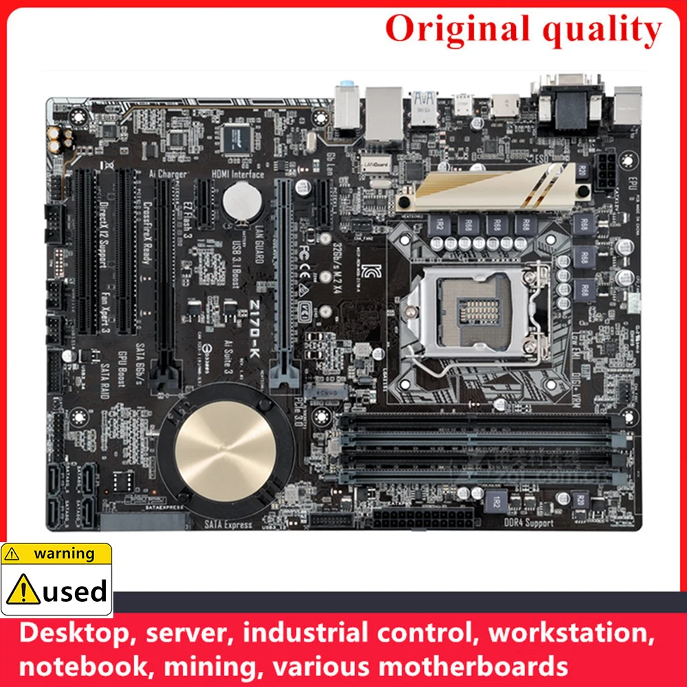 

For Z170-K Motherboards LGA 1151 DDR4 64GB ATX Intel Z170 Overclocking Desktop Mainboard M.2 NVME SATA III