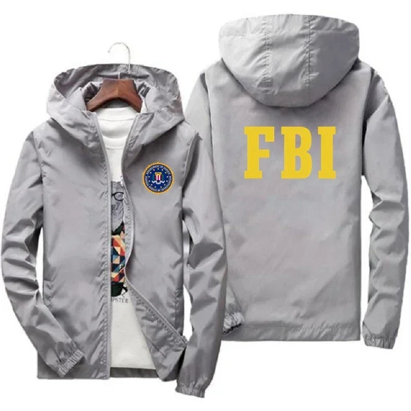 New Fashion Zipper Men Women Hoodies Jacket FBI Print Sport Hip Hop Casual Zip Up Unisex Long Sleeve Hoodie Jacket Coat Top 7XL