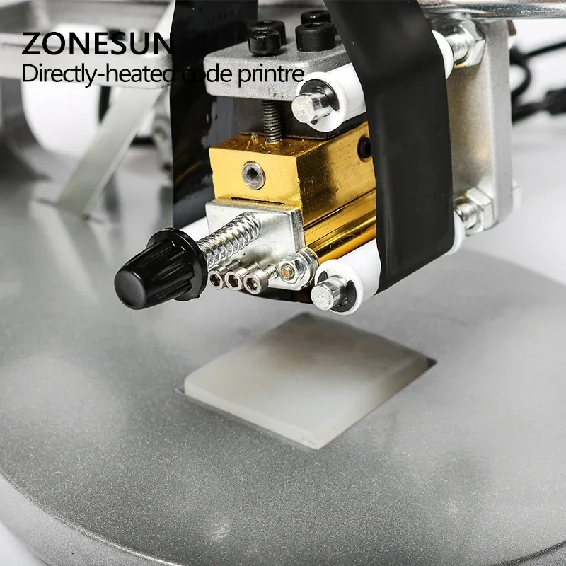 ZONESUN Manual Thermal Ribbon Date Printer Machine With A-Z Letter Hot Stamping Directly Heated Coding Machine Bags Card