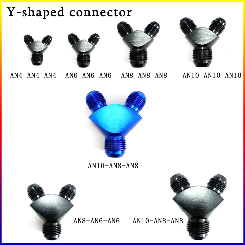 

Aluminum Y Adapter Block Male Thread Fuel Hose Fitting, Y-Type, Oil Cooling Adapter, Oil Pipe Joint, 3 Way, AN4, AN6, AN8, AN10