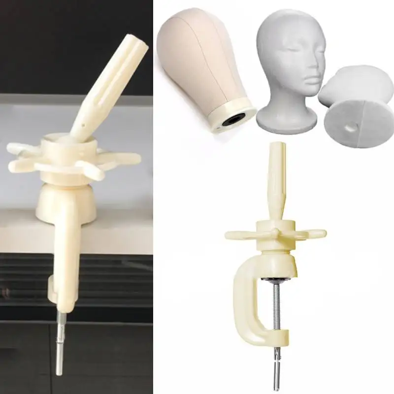 Wig Stand Training Head Hairdressing Bracket Wig Mannequin Head with Desk Table Clamp Fake Doll Head For Mannequin Head Hair