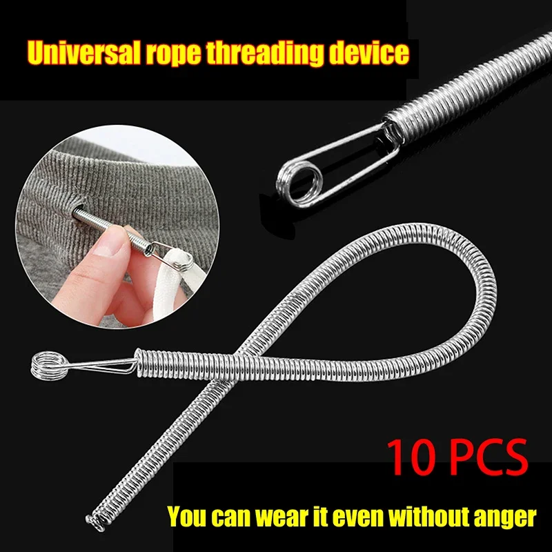 

10PCS Rope Threading Tool Bendable Rope Threading Tool Multi-Purpose Elastic Belt Waist Rope Webbing Aid Spring Eyelet Threader