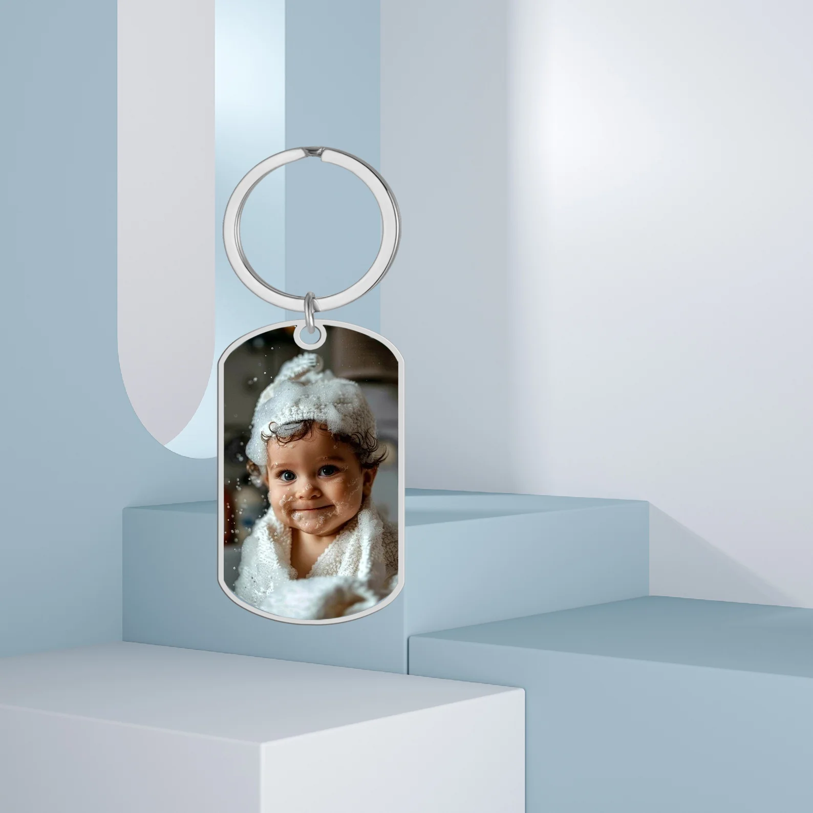 

Happy Father's Day, I Love You. Customized Children's Picture And Text Keychains For Dad, Gifts For Dad, Customized Keychains