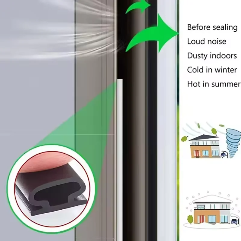 1 قطعة باب أمان الوصول نافذة الباب ختم الشريط TPE مانعة لتسرب الماء المضادة للتصادم قطاع عزل الصوت ذاتية اللصق #3